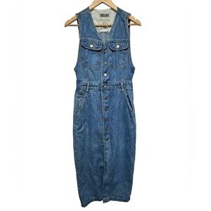 Vintage Squeeze Jeans button up dress size 9/10